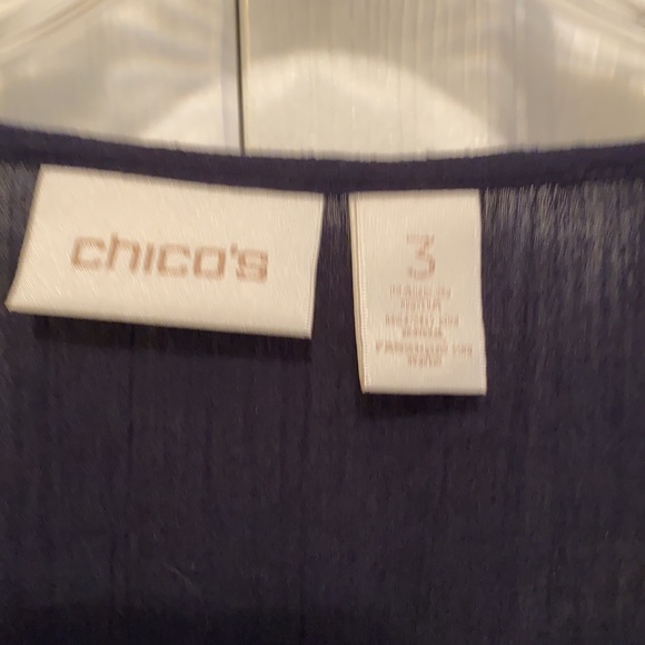 CHICO’S Navy Top Trimmed w/ Sequins, NWO Tags,  XL - Picture 8 of 10